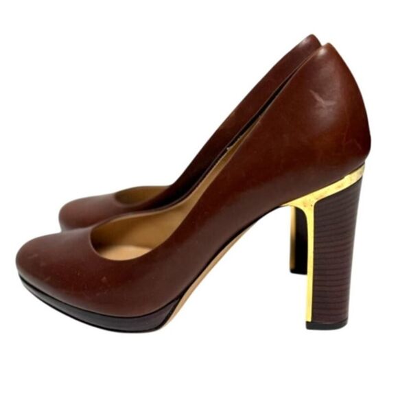 Salvatore Ferragamo Brown Tamina Heels Sz. 7 - Picture 1 of 9